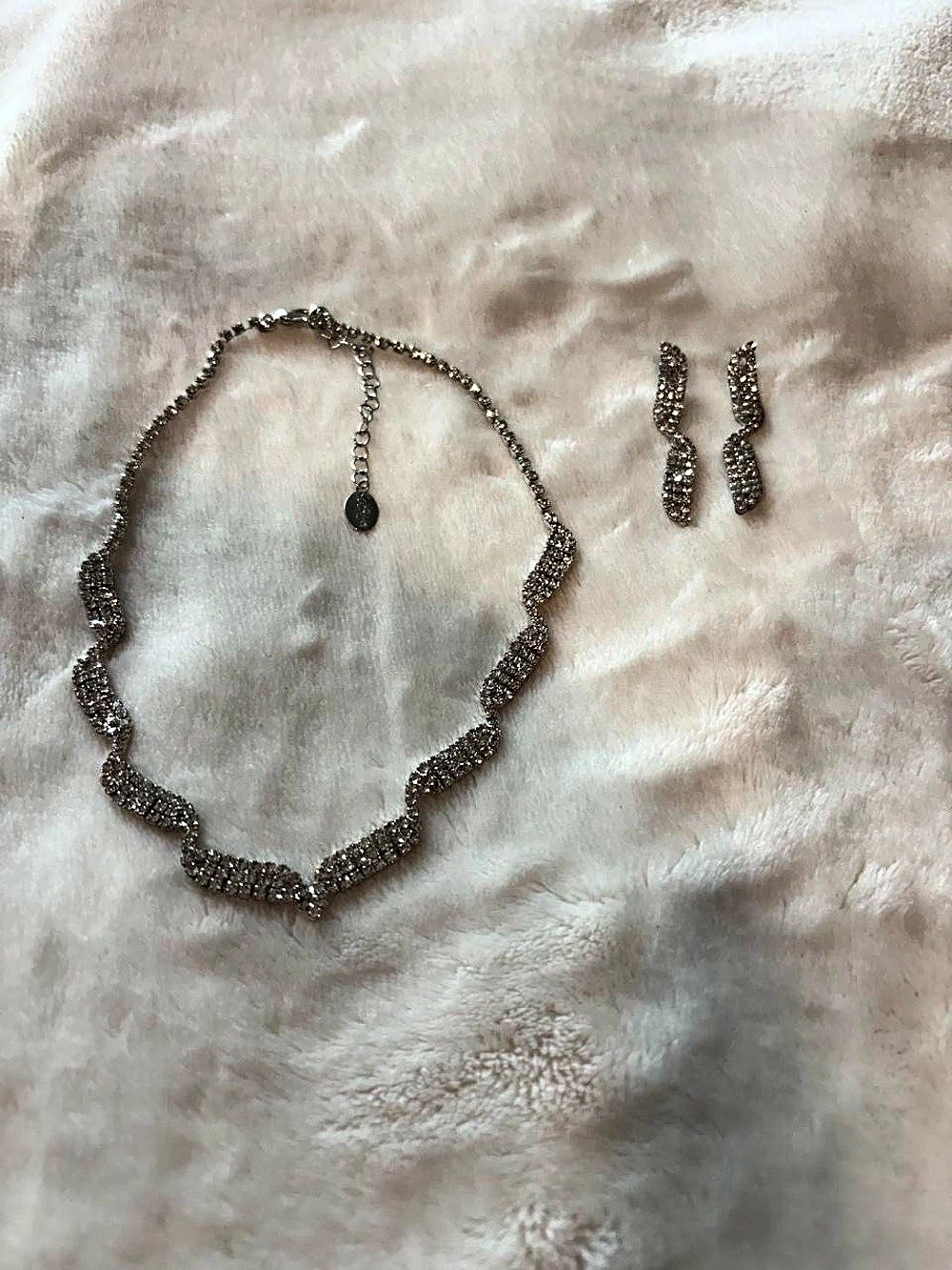 Crystal Necklace & Drop Earrings Set